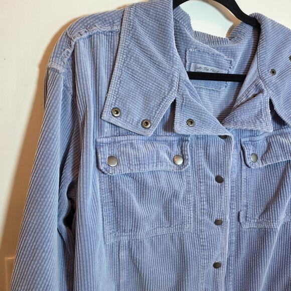We the Free People Corduroy Jacket Size M Oversized Shacket Blue - Picture 2 of 9